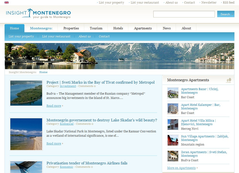 Insight Montenegro Website